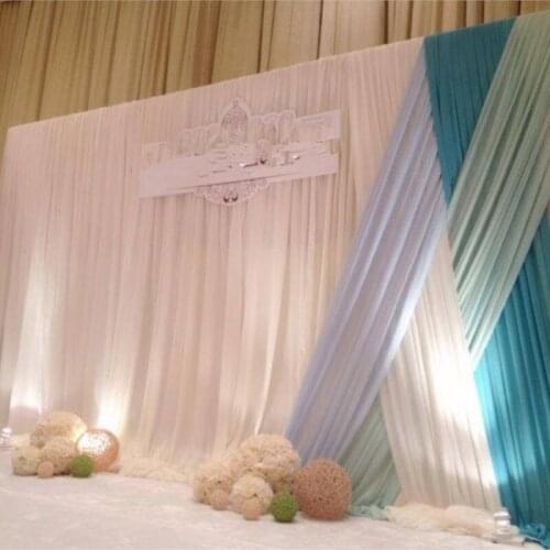 10ft*20ft wedding backdrops with colorful swags wedding decoration