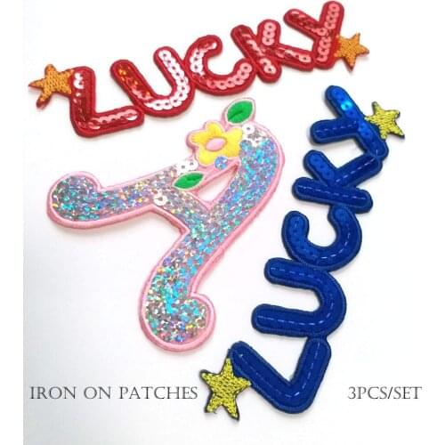3pcs/set Fashion Iron on patches for clothing Letter embroidery ironing applique parches sticker for bags backpack jeans