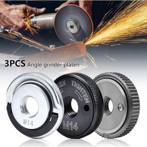 3 pcs Angle Grinder M14 Thread Inner Outer Flange Nut Set Quick Release Nut Power Replacement For Bosch Metabo Milwaukee Makita