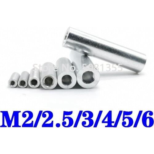 5-10pcs/lot M2 M2.5 M3 M4 M5 M6*L Round aluminum standoff spacer Stud extend long nut L=6 TO 100
