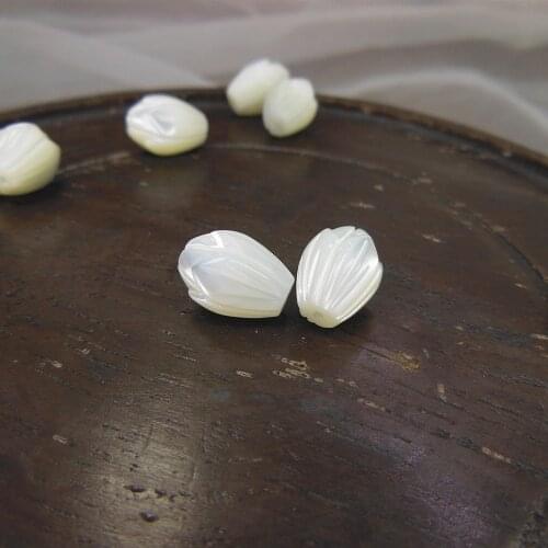 5pc Flower Shell Beads For Jewelry Making Carved Pearl Shell Loose Bead Buds Components DIY Joyas DYL0024