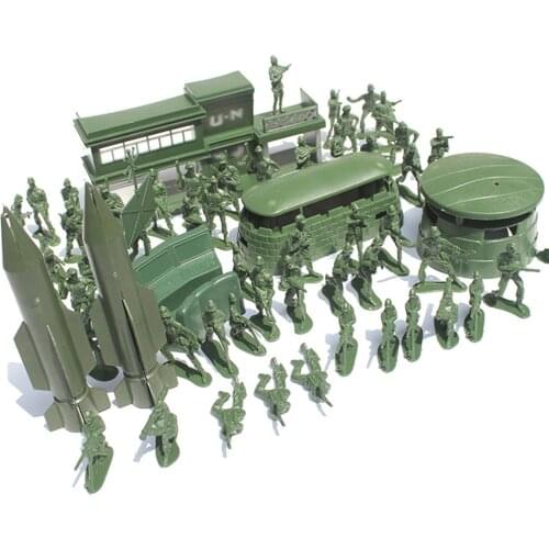 56 Pieces Army Men Playset 5cm Soldier Action Figures with Army Office & More Accessories