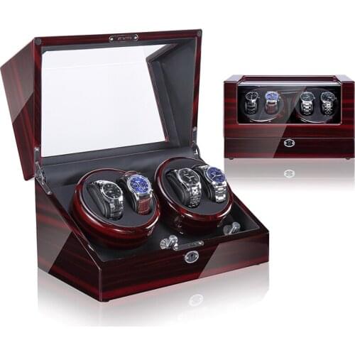 2021 high quality glossy exterior wholesale orbit wood luxury modern automatic 4+0 Watch Winder for Watchs