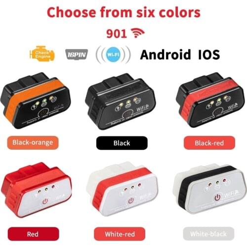 KONNWEI KW901 ELM327 V1.5 WiFi OBDII Diagnostic Tool Car Scanner Code Reader Auto Detector For iOS&Android Software Free Update