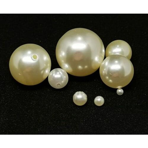 2-20mm Acrylic Seed Beads Straight Holes Beige Imitation Pearls Beads For Jewelry Making Diy Bracelet Necklace Accessories