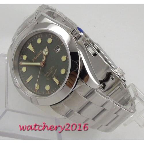 Top Brand Luxury 40mm Parnis Green Dial mens Watches Military Beautiful Citizen 21 Jewels Miyota Automatic Movement mens Watch
