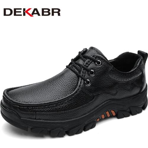 DEKABR Genuine Leather Men Shoes Casual 2021 Autumn Summer Fashion Shoes For Men Designer Shoes Casual Breathable Mens Oxfords