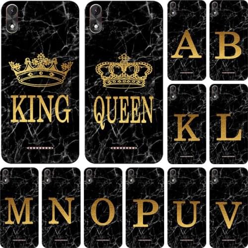 Phone Case For Wiko Lenny 5 4 3 2 Plus Jerry 4 3 2 Marble Golden alphabet background Soft Print Cover Fundas