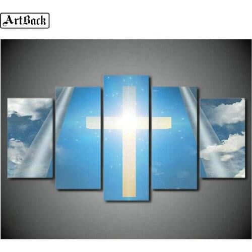 Five spell diamond painting cross Christian diy 5d full square & round religious sticker diamond mosaic crafts embroidery home