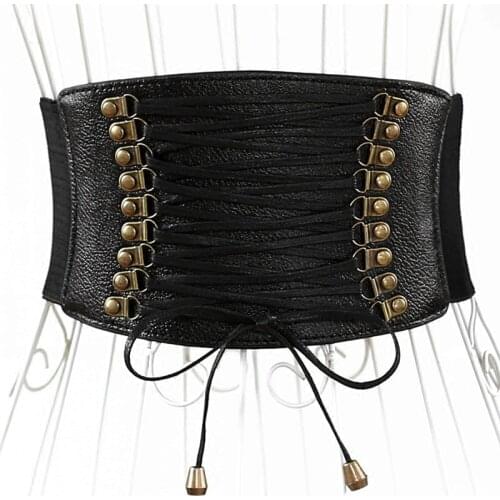 2021 New Corset Pu Leather Wide Waistband Slimming Body Belts for Women Elastic High Waist Belt Cinto Sobretudo Feminin Ceinture