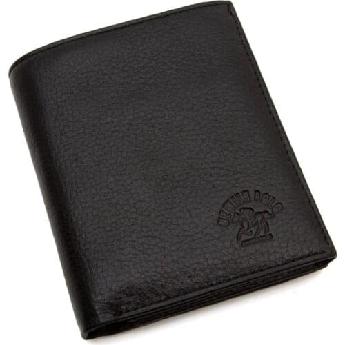 Genuine leather wallet men credit card business holder coin pocket bag 100% ID mens business coin