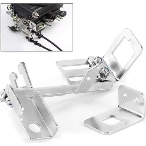 Throttle Cable Bracket, 2Pcs Adjustable Throttle Cable Bracket Kickdown Chrome Throttle Cable Mount for SBC BBC Holley