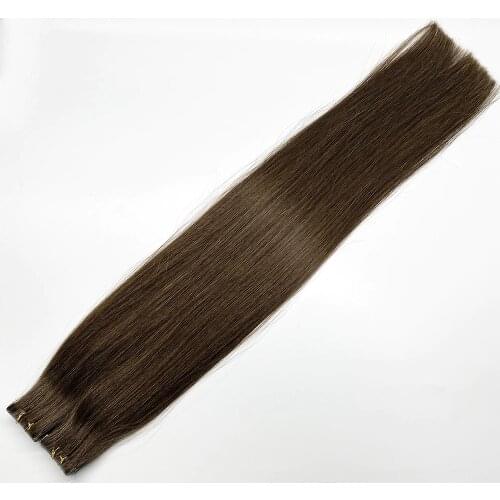PU Skin Weft Hand Tied Injection Tape Hair Brown Color Virgin Real Tape Hair Extensions