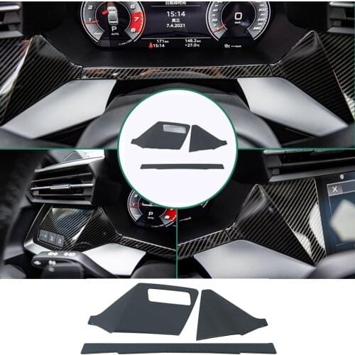 LHD! Car Accessories for Audi A3 8Y 2020 2021 2022 Stainless Steel Interior Dashboard Meter Molding Cover Trim 3pcs