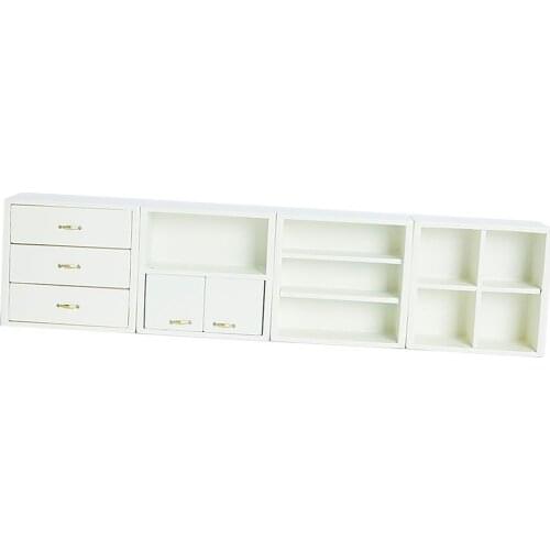 Miniature Dollhouse Display Cabinet Bookcase Set Freely Combined Miniature Cupboard Dollhouse for DIY Bathroom Office