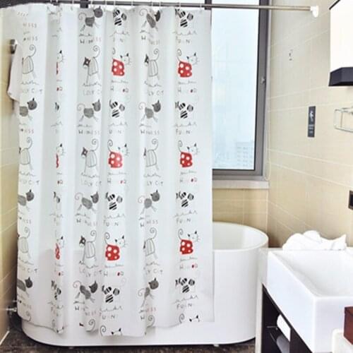 Fashion Cat Pattern Bathroom Shower Curtain Door Curtains PEVA Environmental Mildew Waterproof Bathtub Thickness Shower Curtain