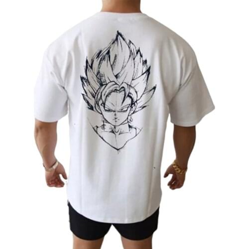 2021 New Brand Men Clothing Fitness T Shirt Men Fashion 3XL Tshirt Summer Gym Short Sleeve T-shirt Cotton scrawl Casual Tops