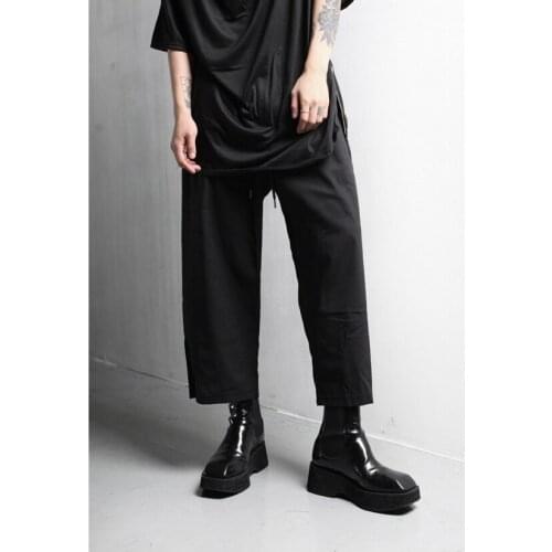 Mens simple wide pants straight tube fashion mens Korean fashion casual pants