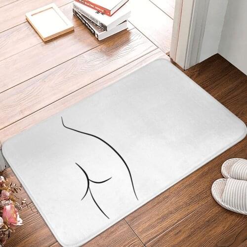 Naked Butt Line Drawing Curvy Chiara Doormat Carpet Mat Rug Polyester Anti-slip Floor Decor Bath Bathroom Kitchen Bedroom 40x60
