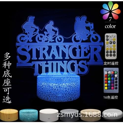 Disney Stranger Things night light eleven Dustin 7/16 color creative LED 3D table lamp Children toy for bedroom decoration gift
