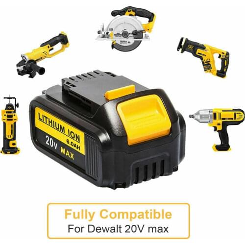 2PCS New 18V / 20V 6.0Ah MAX XR Battery power tool Replacement for DeWalt DCB184 DCB181 DCB182 DCB200 20V 5A 18Volt 20 v Battery