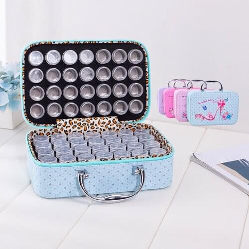 New Pattern 56pcs Bottles PU Leather Diamond Painting Cartoon Charms Rhinestones Tool Bag Organizer Beads Embroidery Storage Box