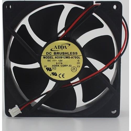 Original 9025 AD0912MS-A70GL 12V 0.17A 2-wire cooling fan 92 * 92 * 25MM