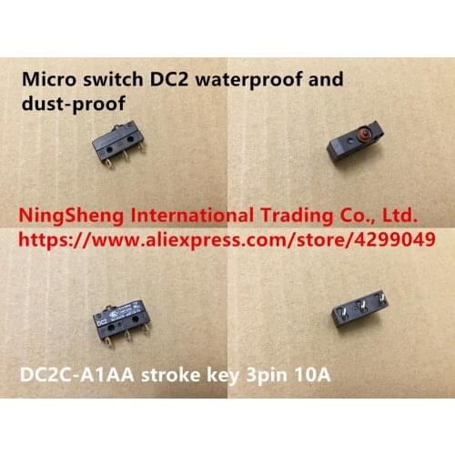 Original new 100% micro switch DC2 waterproof and dust-proof DC2C-A1AA stroke key 3pin 10A