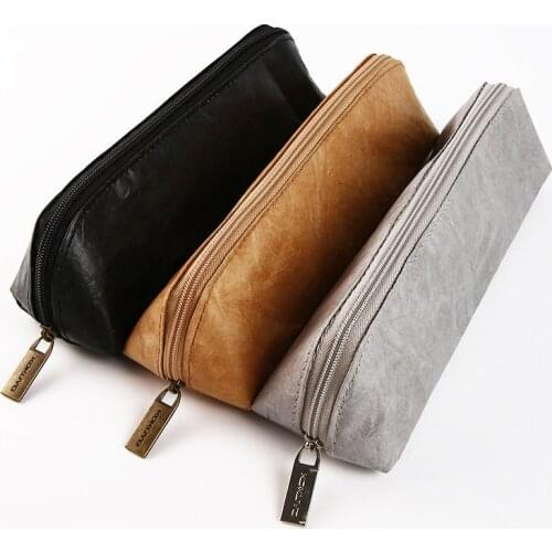 Pencil Bag DuPont Paper Pencil Case Pens Box School Office Supplies Stationery Pouch Vintage Storage Stationery Bag Pen Box Gift