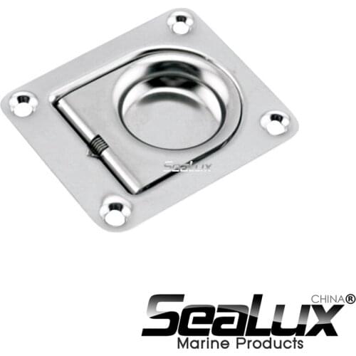 Sealux Marine Grade Stainless Steel Spring Loaded Flush Lift Handle for storage Boat Yacht Fishing