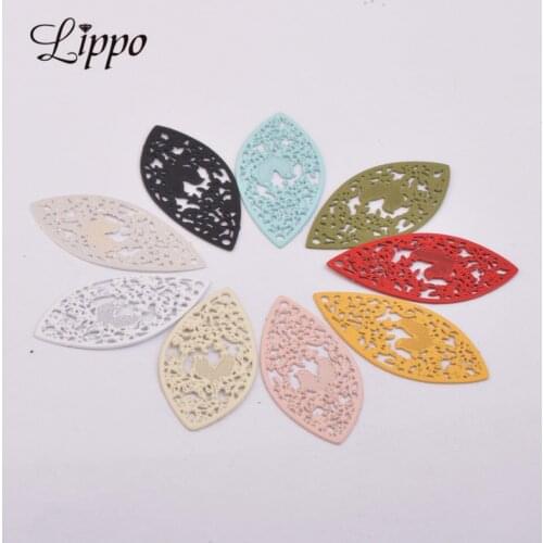 50pcs AC4735 27mm*13mm Silver Color Brass Accessories Oval & bird charm For Necklace Jewelry Making