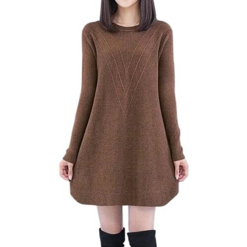 2021 Autumn Winter Womens Sweaters Long Sleeve Loose Pullover Casual Jumper Knitted Sweater Pull Femme Hiver Plus size M-6XL