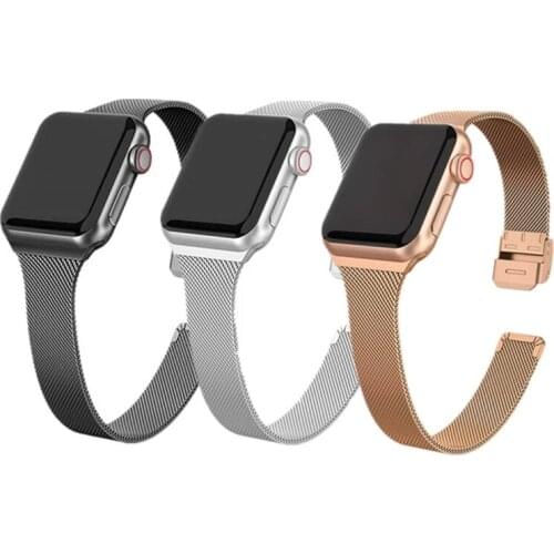 For Apple watch strap 44mm 40mm 38mm 42mm Stainless steel strap Metal mesh strap For iWatch 6 5 SE 4 3 2 strap bracelet