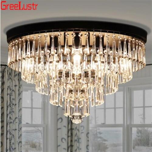 Luxury round Europe Crystal Modern Led chandeliers For Living Room Bedroom AC85-265V lustre lamparas Ceiling Fixtures lamp