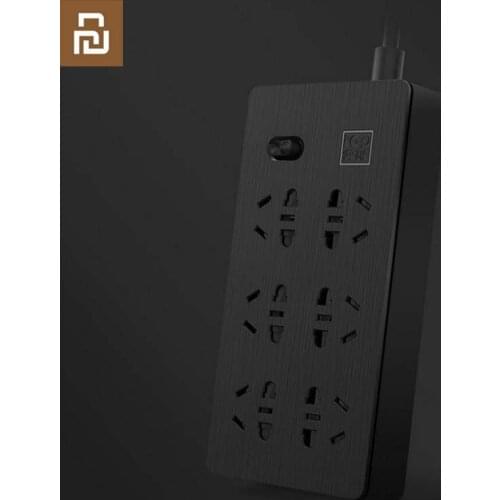 Youpin 6 ports Wireless Power Socket Converter Patch Panel Overload Protection 750 Flame Retardant Smart Home power strip