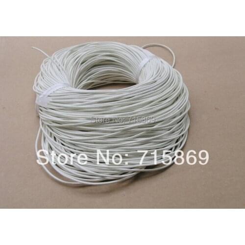 5lots100 Meters 4mm White Round Genuine Leather Cord, Necklace & Bracelet Real Leather Cord For Jewelry Finding DIY Rope