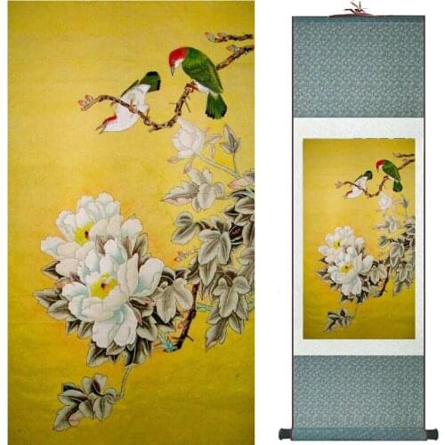 Traditional silk art painting birds and Water lily Chinese Art Painting Home Office Decoration Chinese painting2019071931