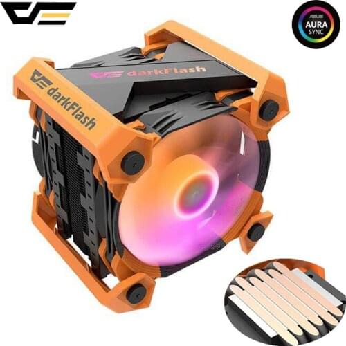 DarkFlash S2X CPU Air Cooler 6 Heatpipes RGB SYNC Dual 120mm PWM Fans TDP 200W CPU Cooler Cooling for LGA2066/2011/1200/115X/AM4