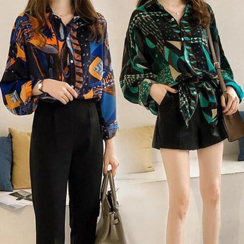 Retro Style Comfortable Long Sleeves Women Loose Top Chiffon Casual Blouse Shirt womens shirt womens blouse fashion blouses