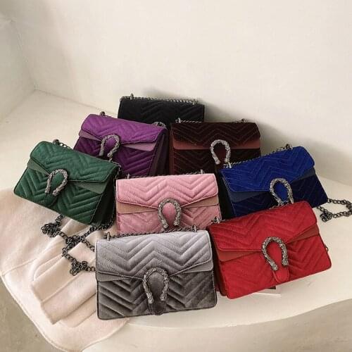 Women Handbags Bags Vintage Velvet Clutch Purse Shoulder Bag Small Crossbody Bag