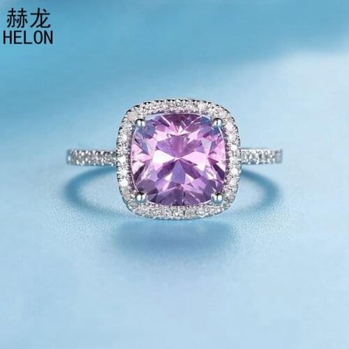 Sterling Silver 925 Certified Flawless Cushion 3.08ct Pink Topaz Ring Engagement Wedding Ring Women Romantic Gift Fine Jewelry