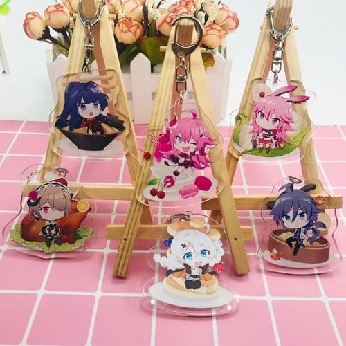 1pc Honkai Impact 3 Key Chain Acrylic Cute Funny Anime Key Ring llavero