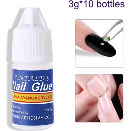 10 Pcs Nail Glue for UV Acrylic Rhinestones Stickers False Tips Nails Decoration Nail Accessories @ME88
