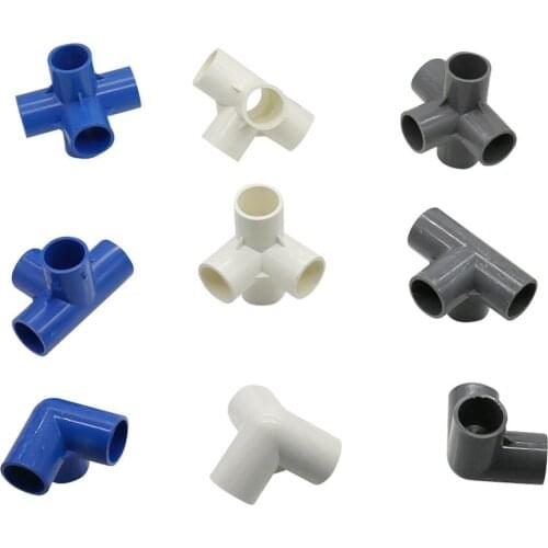 2 Pcs 20mm PVC Stereo Connector PVC Three-Way Four-Way Five-Way Plastic Water Supply Pipe Fittings Inner Diameter Size 20mm