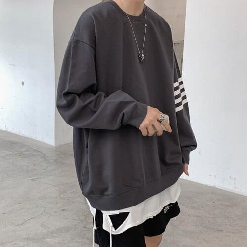 2020 new casual solid color round collar mens hoosweaters Harbor style relaxed Korean version of the trend M-5XL large size stu