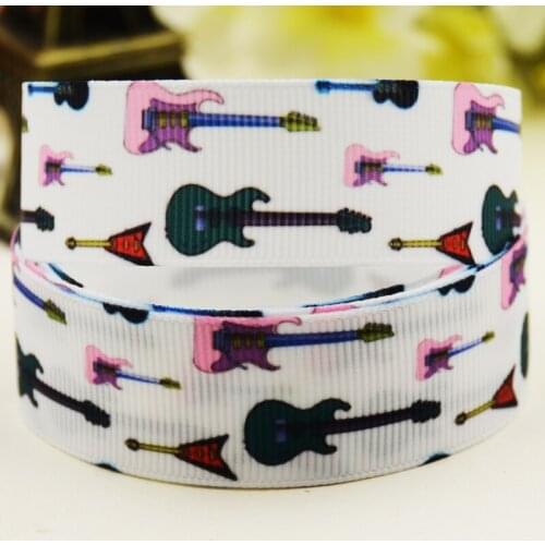 22mm 25mm 38mm 75mm Musical Instrument Cartoon printed Grosgrain Ribbon party decoration 10 Yards X-03325