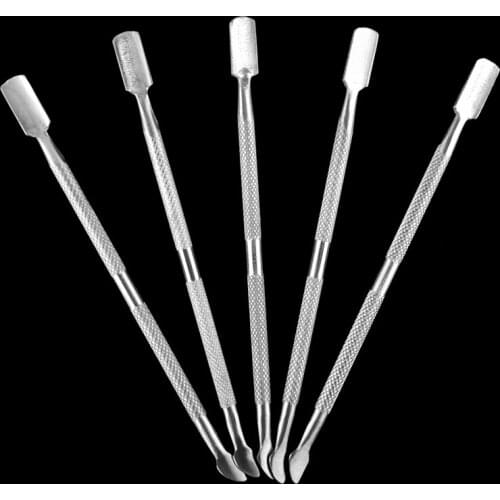 5pcs/lot Nail Art Tool Stainless Steel Double Push Spoon Pusher Manicure Pedicure Care Cut Remover Cuticle Trimmer