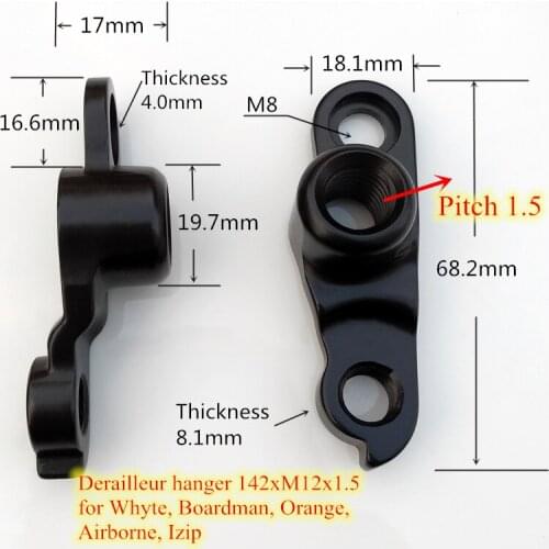 5pc Bicycle gear rear derailleur hanger 142xM12x1.5 For Raleigh Sprint Jamis Whyte Boardman Kinesis Orange Airborne Izip dropout