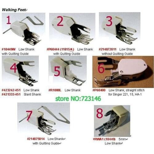 8PCS Walking Foot Low Shank With Quilting Guide for Brother Singer Janome New Home Elina Pacesetter Elnita Pfaff Juki Kenmore