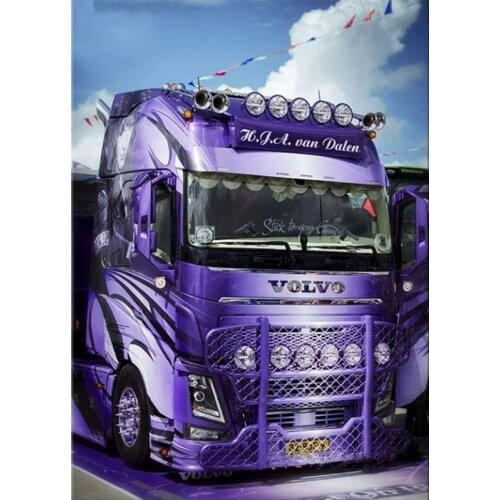 Full Square/Round Drill 5D DIY Diamond Painting "Purple Truck" Diamond Painting Embroidery Cross Stitch 5D Rhinestone Home Decor